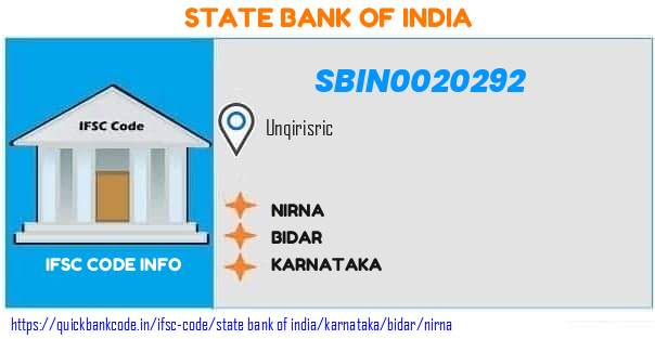 State Bank of India Nirna SBIN0020292 IFSC Code