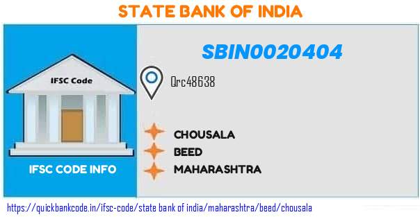 State Bank of India Chousala SBIN0020404 IFSC Code
