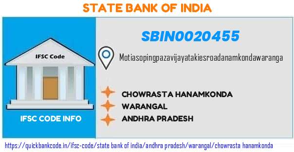 State Bank of India Chowrasta Hanamkonda SBIN0020455 IFSC Code