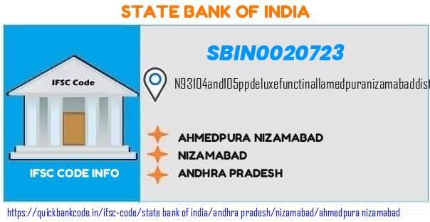 State Bank of India Ahmedpura Nizamabad SBIN0020723 IFSC Code
