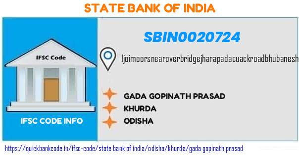 State Bank of India Gada Gopinath Prasad SBIN0020724 IFSC Code