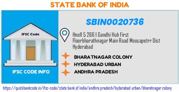 State Bank of India Bharatnagar Colony SBIN0020736 IFSC Code