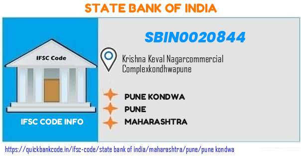 State Bank of India Pune Kondwa SBIN0020844 IFSC Code