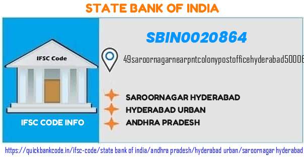 State Bank of India Saroornagar Hyderabad SBIN0020864 IFSC Code