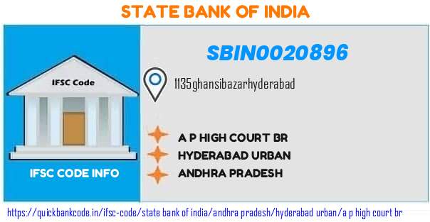 State Bank of India A P High Court Br SBIN0020896 IFSC Code