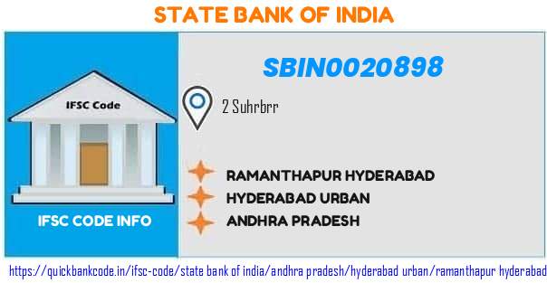 State Bank of India Ramanthapur Hyderabad SBIN0020898 IFSC Code