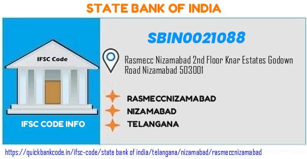 State Bank of India Rasmeccnizamabad SBIN0021088 IFSC Code