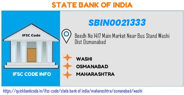 State Bank of India Washi SBIN0021333 IFSC Code
