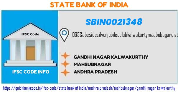 State Bank of India Gandhi Nagar Kalwakurthy SBIN0021348 IFSC Code