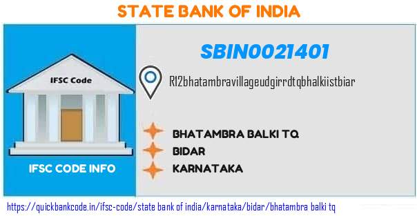 State Bank of India Bhatambra Balki Tq SBIN0021401 IFSC Code