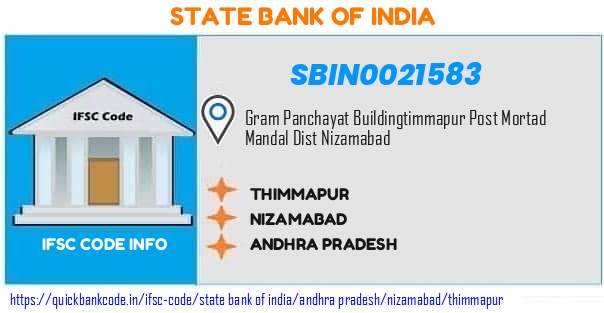 SBIN0021583 State Bank of India. THIMMAPUR