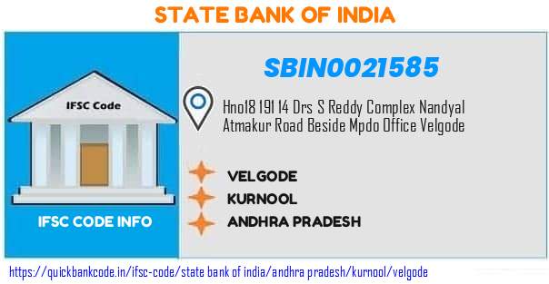State Bank of India Velgode SBIN0021585 IFSC Code