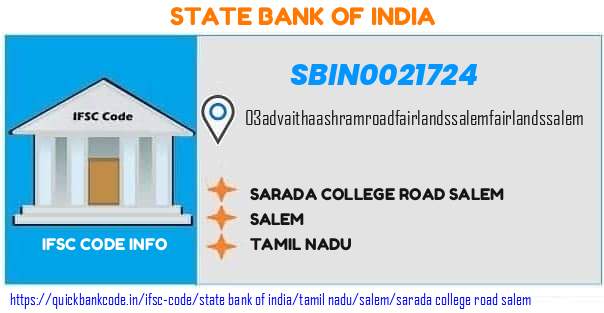 State Bank of India Sarada College Road Salem SBIN0021724 IFSC Code