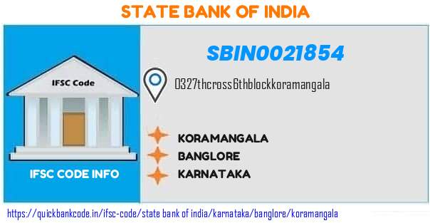 State Bank of India Koramangala SBIN0021854 IFSC Code