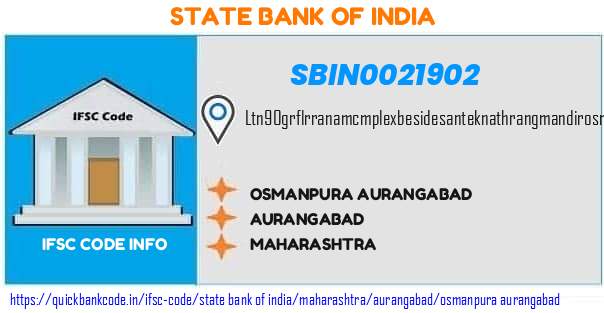 State Bank of India Osmanpura Aurangabad SBIN0021902 IFSC Code