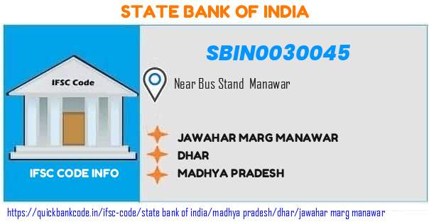 State Bank of India Jawahar Marg Manawar SBIN0030045 IFSC Code