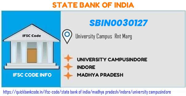 State Bank of India University Campusindore SBIN0030127 IFSC Code