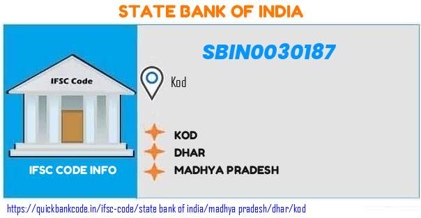 SBIN0030187 State Bank of India. KOD