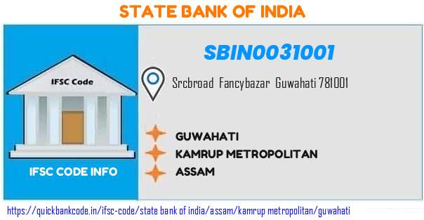 State Bank of India Guwahati SBIN0031001 IFSC Code