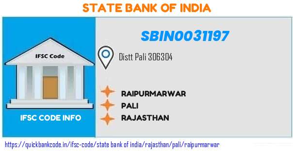 State Bank of India Raipurmarwar SBIN0031197 IFSC Code