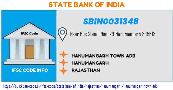State Bank of India Hanumangarh Town Adb SBIN0031348 IFSC Code