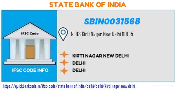 State Bank of India Kirti Nagar New Delhi SBIN0031568 IFSC Code