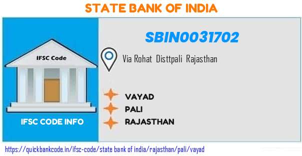 State Bank of India Vayad SBIN0031702 IFSC Code