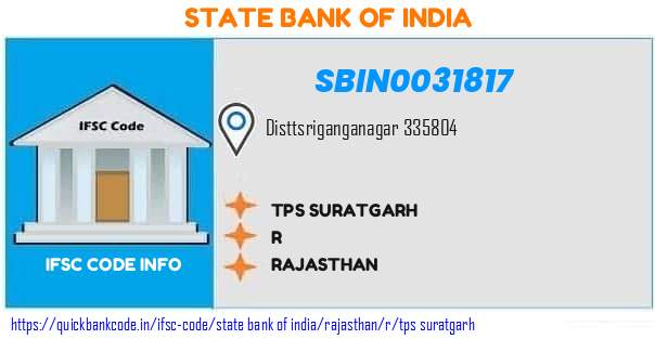 State Bank of India Tps Suratgarh SBIN0031817 IFSC Code