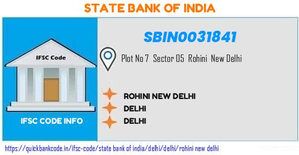 SBIN0031841 State Bank of India. ROHINI, NEW DELHI