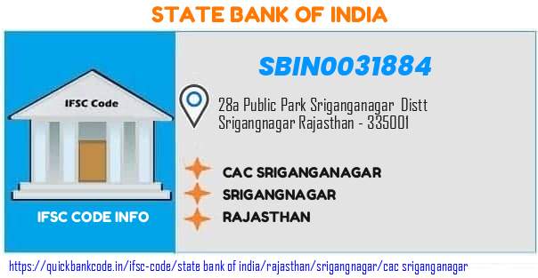 State Bank of India Cac Sriganganagar SBIN0031884 IFSC Code