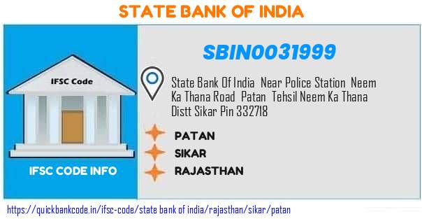 State Bank of India Patan SBIN0031999 IFSC Code