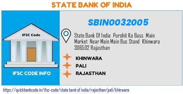 State Bank of India Khinwara SBIN0032005 IFSC Code