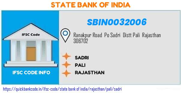 State Bank of India Sadri SBIN0032006 IFSC Code