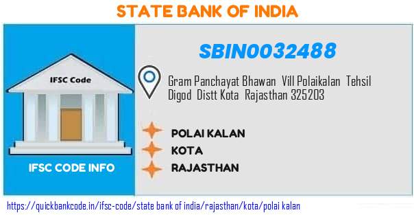 State Bank of India Polai Kalan SBIN0032488 IFSC Code