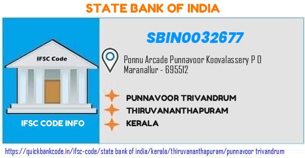 State Bank of India Punnavoor Trivandrum SBIN0032677 IFSC Code