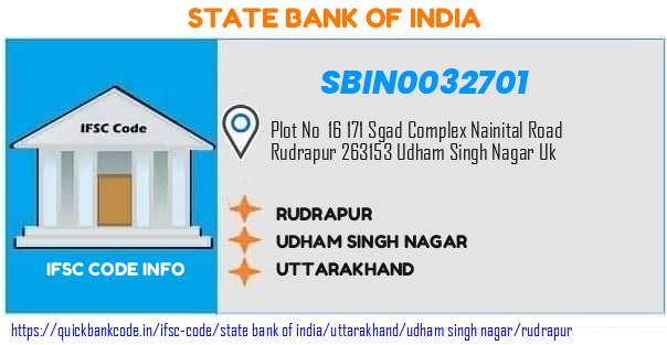 State Bank of India Rudrapur SBIN0032701 IFSC Code