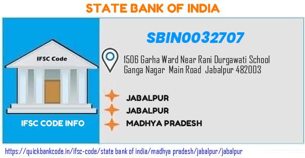 SBIN0032707 State Bank of India. JABALPUR