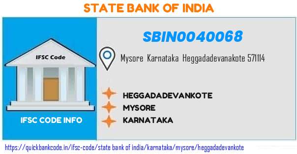 State Bank of India Heggadadevankote SBIN0040068 IFSC Code