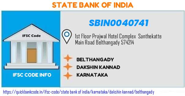 State Bank of India Belthangady SBIN0040741 IFSC Code