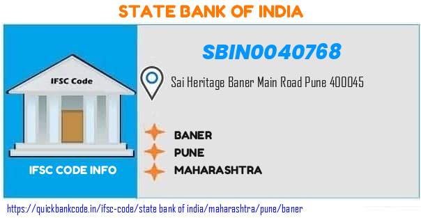 State Bank of India Baner SBIN0040768 IFSC Code