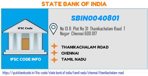 SBIN0040801 State Bank of India. THANIKACHALAM ROAD