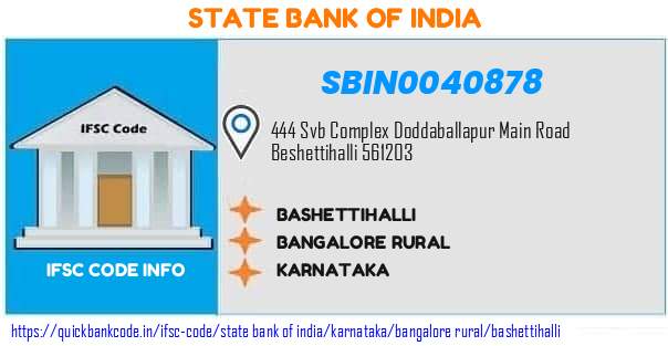 State Bank of India Bashettihalli SBIN0040878 IFSC Code