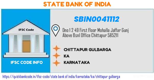State Bank of India Chittapur Gulbarga SBIN0041112 IFSC Code