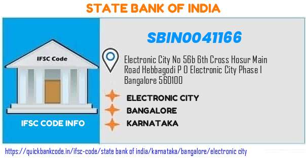 State Bank of India Electronic City SBIN0041166 IFSC Code