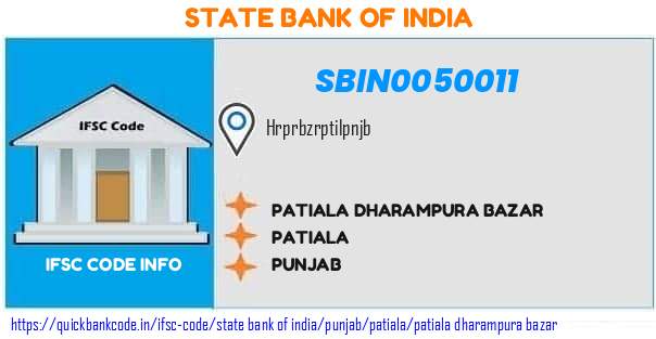 State Bank of India Patiala Dharampura Bazar SBIN0050011 IFSC Code