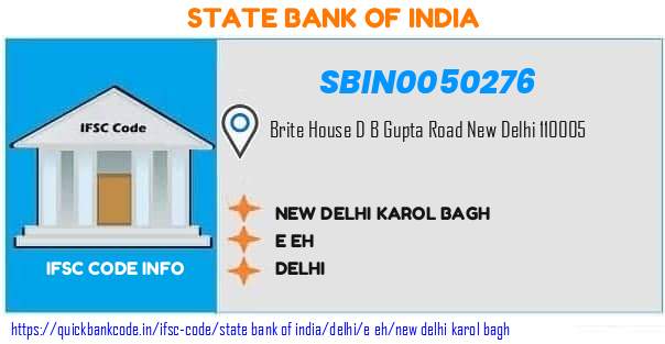 State Bank of India New Delhi Karol Bagh SBIN0050276 IFSC Code