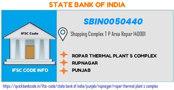 State Bank of India Ropar Thermal Plant S Complex SBIN0050440 IFSC Code