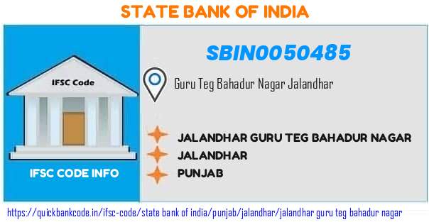 State Bank of India Jalandhar Guru Teg Bahadur Nagar SBIN0050485 IFSC Code