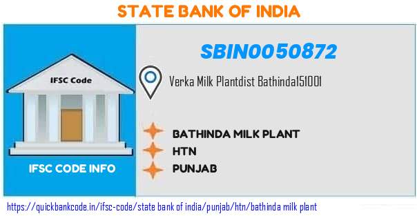 State Bank of India Bathinda Milk Plant SBIN0050872 IFSC Code
