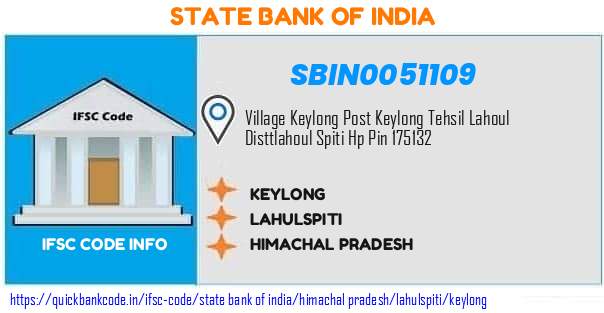 SBIN0051109 State Bank of India. KEYLONG
